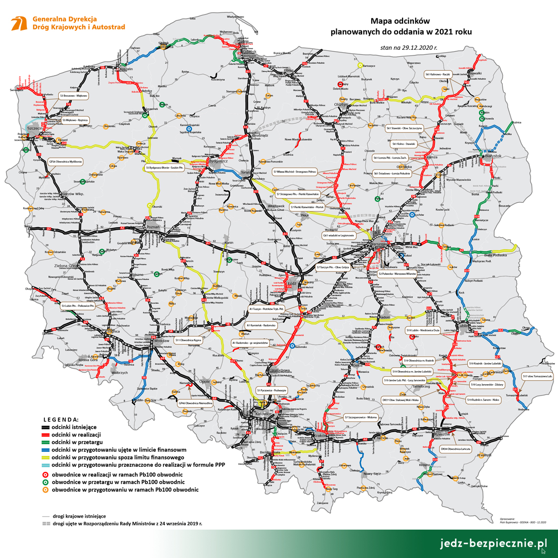 Polskie drogi - które drogi zostaną udostępnione do ruchu w 2021 roku